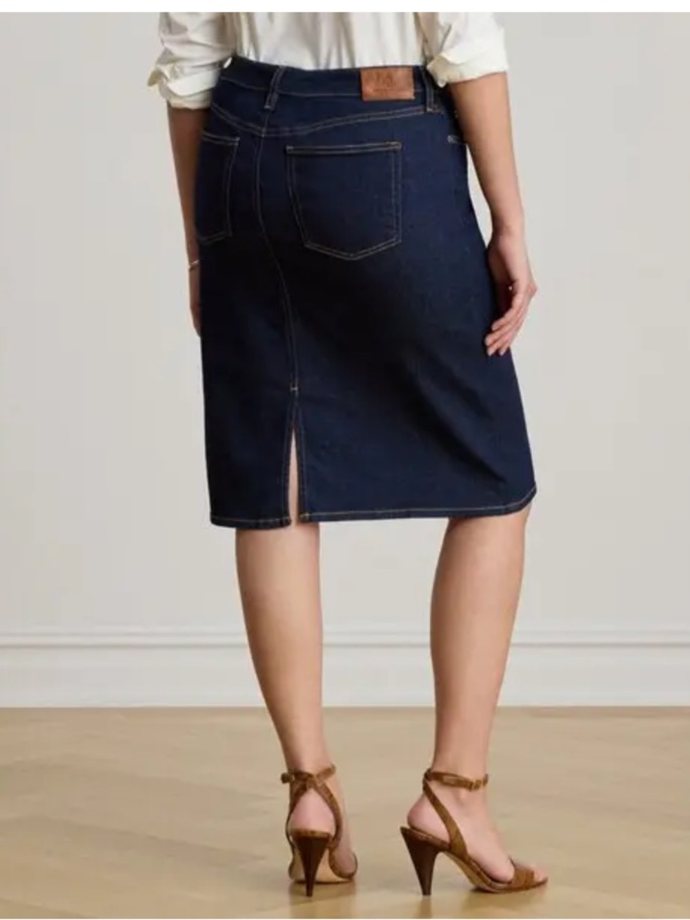 Ralph Lauren 5 pocket dark denim Jean skirt 4
